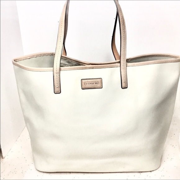 Coach Handbags - Saffiano leather tote CoachF24341 SilverParchment